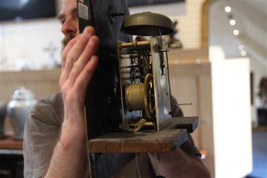 George Hewett of Marlborough. A George III oak eight day longcase clock, H.7ft 9in.